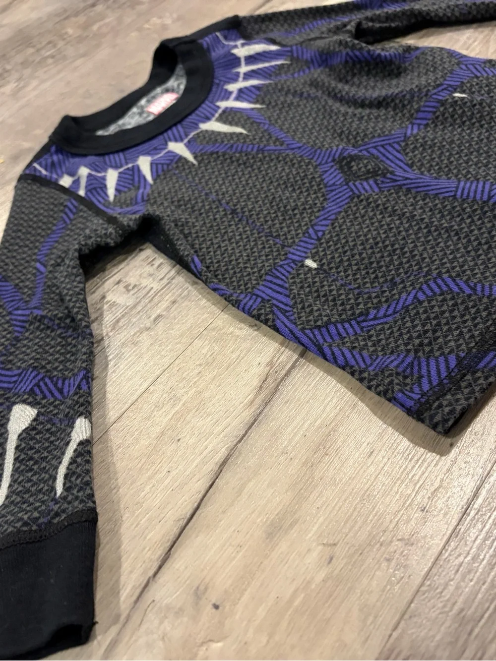 DISNEY MARVEL Black Panther Costume PJ Pajama Set, toddler boy size 2T LIKE NEW
